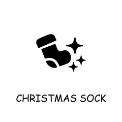 Christmas sock flat vector icon