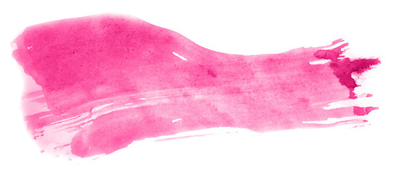 Abstract watercolor background hand-drawn on paper. Volumetric smoke elements. Pink color. For design, web, card, text, decoration, surfaces.