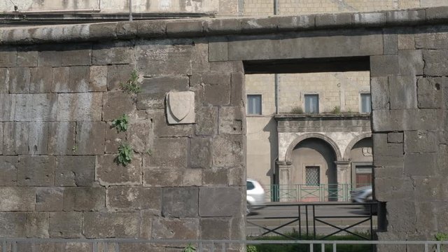 N&aacute;poles. Muralla del Castello del Carmine, III. Campania, Italia, Europa.