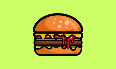 vector illustration of hamburger