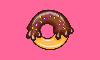 Fototapeta premium donut with chocolate icing