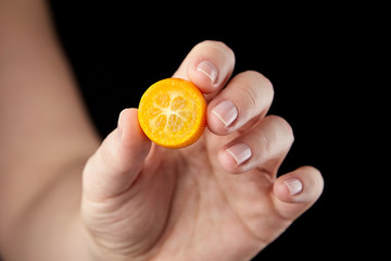 Kumquat , small oval citrus fruits, nagami variety