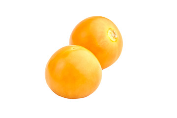 Physalis peruviana whole ripe berries, goldenberries isolated on a white background