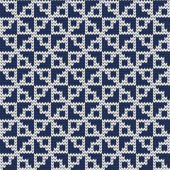 Knitted small abstract geometric pattern