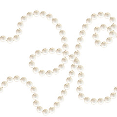 Pearls. White background. Abstract vector illustration. Seamless pattern.