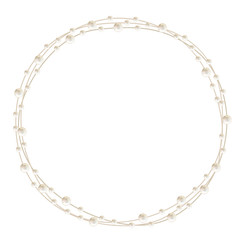 Pearls. Beads. Jewelry. A circle. Necklace. Beautiful vector background. Garland. Festive decoration.