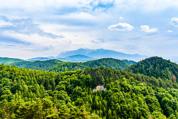 Postavarul Massif part of the Romanian Carpathians mountains range in Brasov County, Transylvania, Romania