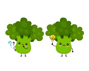 Cute happy smiling broccoli vegetable