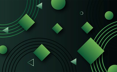 Luxury dark green background with geometric shape