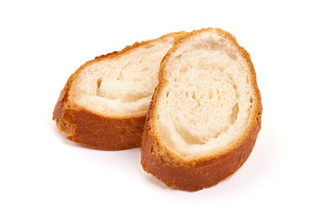 Breakfast bread slices, isolated on white background