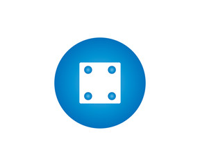 Dice, game icon. Vector illustration, flat design.