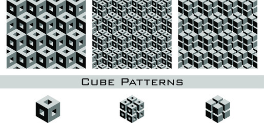 Monochrome Cube Patterns 