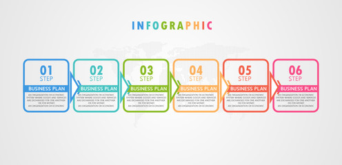 illustration Can be used for process, presentations, layout, banner,info graph There are 6 steps or layers.
