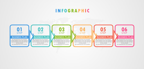 illustration Can be used for process, presentations, layout, banner,info graph There are 6 steps or layers.
