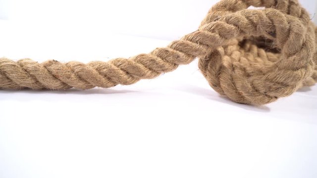 Rolled Strong Rope on white Background