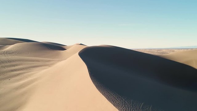 Aerial over sand dunes