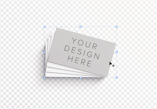 Fan Stack of Business Cards Mockup