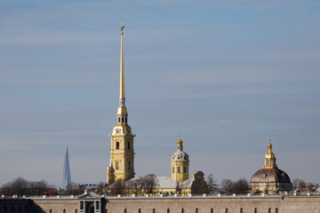 View of the Lakhta Center and Petropavlovsk Fortress