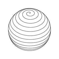 Spiral, circular rotating lines. Wireframe sphere objects. Network line, HUD design sphere.