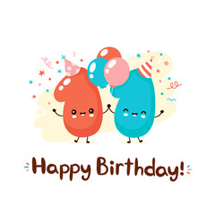 Cute eleven numbers with balloons in festive hat