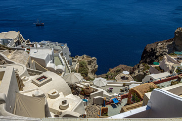 Blick auf dem Meer bei Santorini