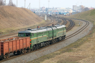 freight train arrives at the train station