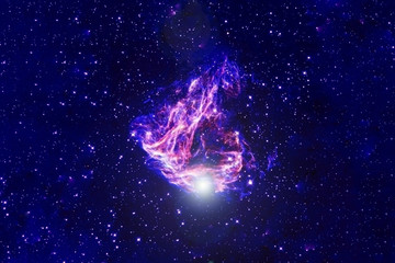 Obraz na płótnie Canvas Space nebula of blue color. Elements of this image were furnished by NASA.