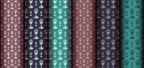 Set of Vintage Classic Studio Microphone pattern seamless