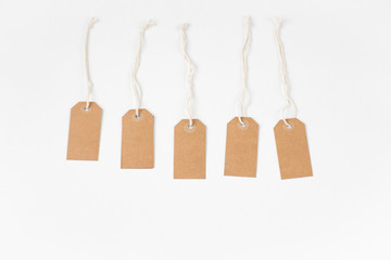 blank price tag on white background