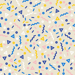 Ditsy geometric pattern in Memphis style. Small vector