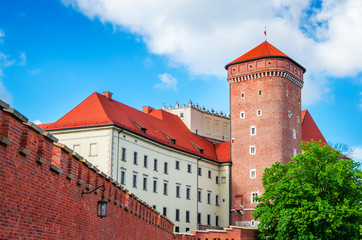 Fototapeta na wymiar Beautiful Wawel castle in Krakow Poland.