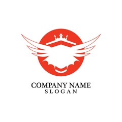 Shield, Wing and Crown for Business Logo Template Design Vector, Emblem, Design concept, Creative Symbol, Icon