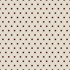 Honeycomb grid background. Outline repeated hexagon wallpaper. Seamless surface pattern with classic geometric ornament.