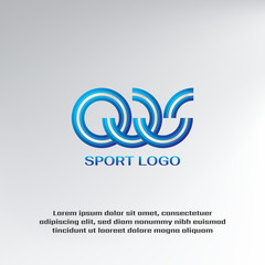 Sport Logo Template with Blue Circle