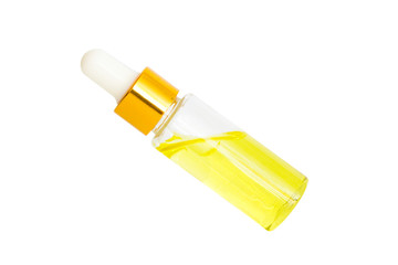 Small bottle of perfume isolated on a white background