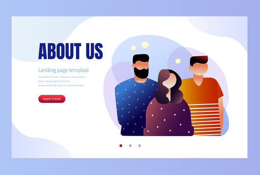 Our Team Landing Page Template.