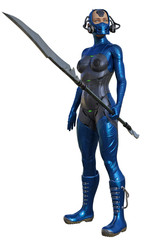 Obraz premium futuristic cyborg warrior girl in armour