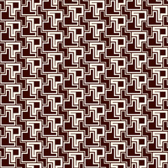 Seamless pattern with simple geometric ornament. Repeated creative puzzle mosaic background. Modern surface texture