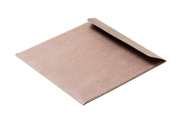 Beige paper envelope isolated on white