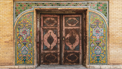 Golestan palace with Persian tiles art, Tehran, Iran