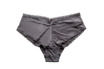 Underwear, black panties isolated on white