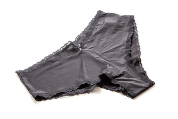 Underwear, black panties isolated on white