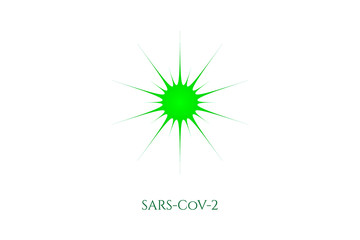 Coronavirus bacteria strain 2020 2019 nCoV SARS-CoV-2 green icon logo vector 
