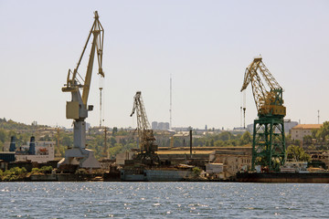 Loading seaport in on the sea coast