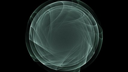 Evolving abstract circular geometric mathematical patten on black - Powered by Adobe