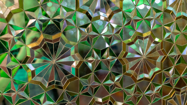 Interior decoration of mirrors in Shah e Cheragh Shrine, Shiraz, Iran
