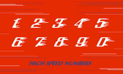 speed Sport numbers set logo design template. Vector sport style typeface for sportswear, sports club, app icon, corporate identity, labels or posters. eps 10 illustration