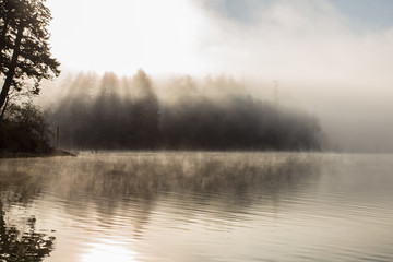 Tenmile Lake Misty Sun Rays