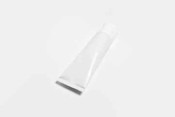 Blank Cosmetic Tube Pack Mock up Of Cream Or Gel isolated on white background.Toothpaste.High resolution photo