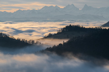 sunrise in the mountains